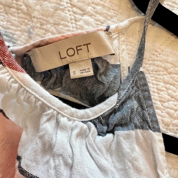 Ann Taylor Loft Striped Sleeveless Blouse Tank - Picture 3 of 4